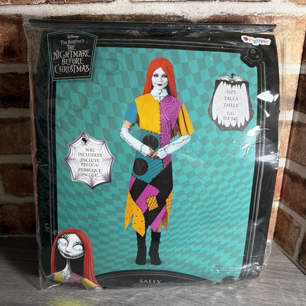 Disguise Disney Nightmare Before Christmas Sally Costume L (12-14) Wig Included